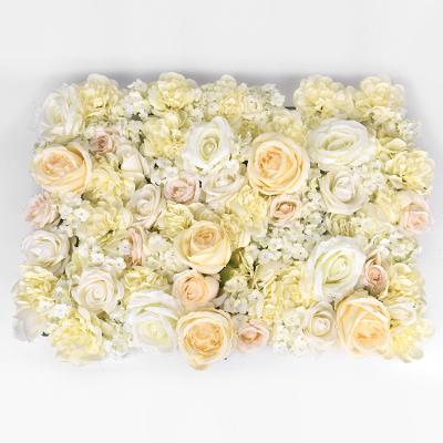 China Wedding JQSLH186 Champagne Wedding Decoration Artificial Rose Wall Flower Backdrop for sale