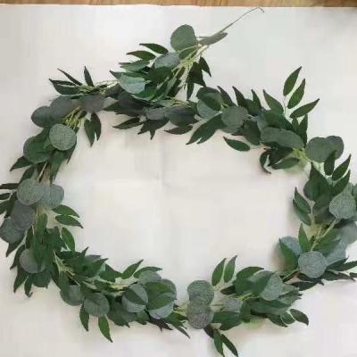 China Wedding Cheap Wedding Decoration Willow Green Eucalyptus Garland Artificial Eucalyptus Leaves for sale