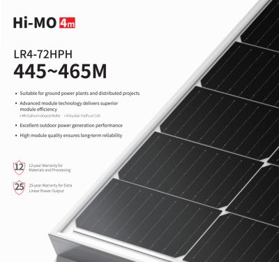 China Solar Power Efficiency Longi 430w 435w 440w 445w 450w 465w System High Solar Panel With 25 Years Guarantee for sale