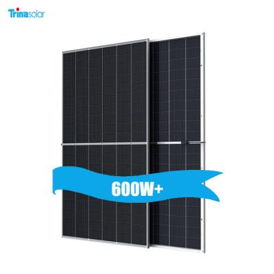 China New Design Solar Panel 132 Silver Coated Frame Cells Mono-Facial Solar Panel Trina 670 Watt for sale