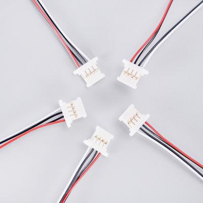 China Custom Good Electrical Conductivity Length Terminals Cable Female Connector 1.25mm Pitch 4 Pin Housing Terminals Adapter Cable Assembly Harness for sale