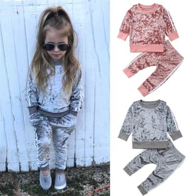 China LFQ-498 2021 Little Girls' Casual Clothing Sets Clothes Fashion Autumn Children's Clothing Designer Kids Clothing Wholesale for sale