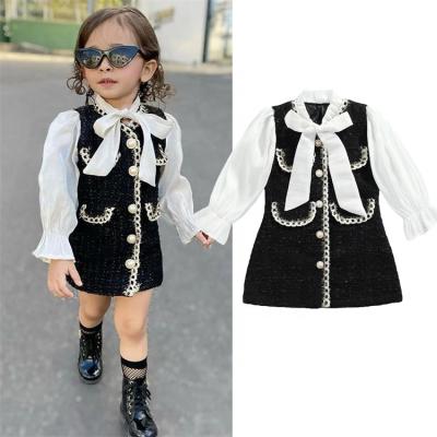 China LFQ-64 Breathable Baby Girl's Dresses 2021 Summer Sweet Kids Clothes Bow Tie Up Boutique Baby Bridesmaids Dresses Designs for sale