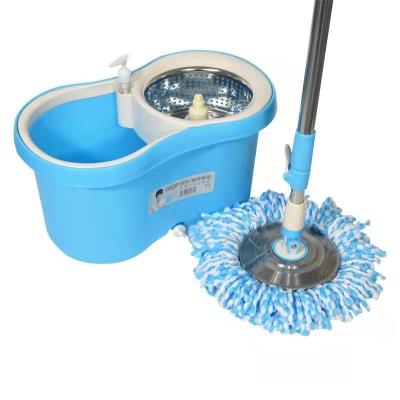 China aige t1 360 spin Mop Home Cleaning Spinning Mop household portable microfiber Head Stainless stick blue plastic box discount for sale