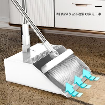 China aige Magic Broom&Dustpan Set Household Soft Hair Floor Cleaning extend long broom Handle Windproof Household Dustpan for sale