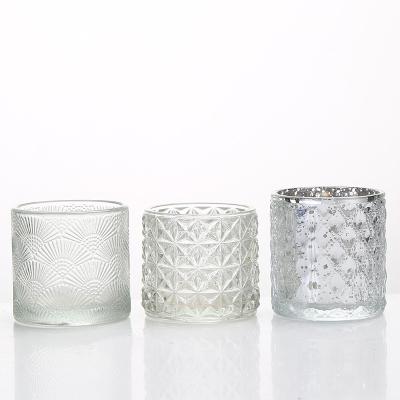 China Home Decoration Factory Directly Sell Glass Candle Cup Heart Shape Candle Cup for sale