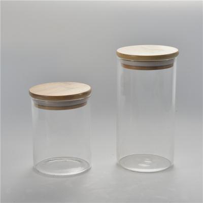 China Wholesale Lucid Custom Glass Storage Jar Cover Glass Candle Jar With Lid Honey Glass Jar for sale