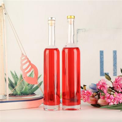 China High Grade 200ml 375ml 500ml Vodka Glass Bottle Ice Wine Packaging Custom Clear Transparent Bottles With Corks for sale