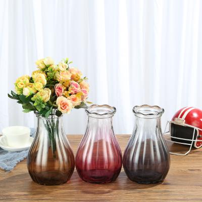 China Environmental Decorative Colored Glass Flower Vases Cylinder Clear Glass Flower Vase Crystal Glass Flower Vase for sale