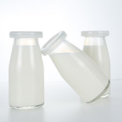 China High Quality Empty Yogurt Bottle Pudding Foam Bottle Milk Juice Smoothie Jar Food Glass Pudding Jars With Plastic for sale