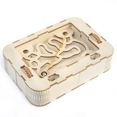 China Marble Maze Toy Labyrinth Game Wooden Educational Games For Kids And Adults 18.6*5*13cm for sale