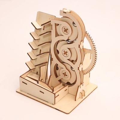 China Decoration & puzzle & Toy Wincent Custom Wooden People Open 3d Puzzle Solar Powered Mechanical Wooden Adult ROD Toys Educational Gear Toy for sale