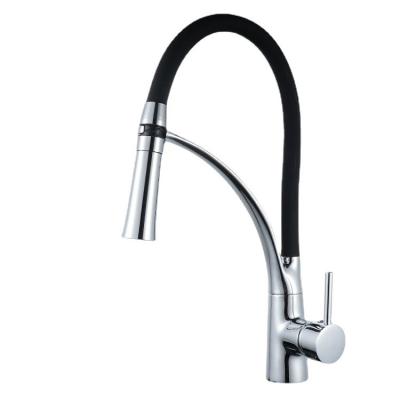 China Other Hot Selling Black Faucets Brushed Kitchen Rotating Faucets With Pull Down Sprayer for sale