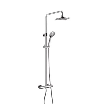 China With Sliding Bar Pexmax Exposed Brass Thermostatic Shower Set Hand Held High Pressure Shower Head With One Touch Switch for sale