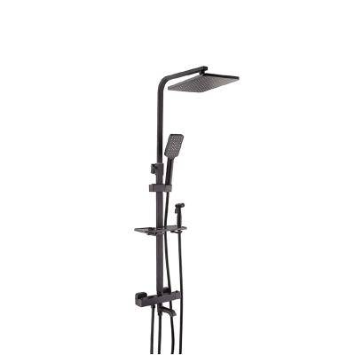 China With Thermostatic Matte Black Shower Set Brass 360 Slide Bar Pexmax Shower Heads for sale