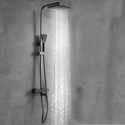 China With Thermostatic Wall Mounted Shower System Square Sliding Bar Pexmax Rain Shower Head Set for sale