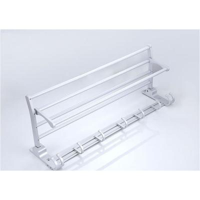 China Modern Bathroom Accessories Folding Towel Shelf Stainless Steel Wall Mounted Bathroom Towel Rack for sale