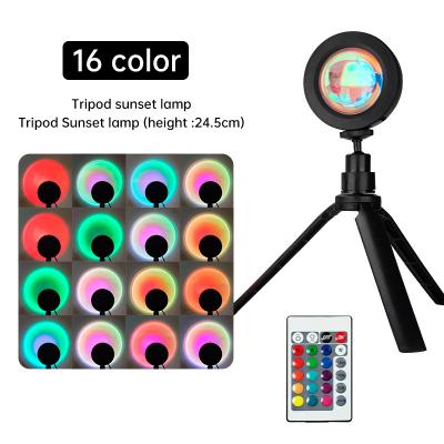 China ABS Sunset Lamp Projection 16 Colors LED Street Lamp Rainbow Night Light 360 Degree Rotation For Kids for sale