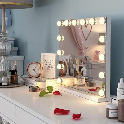 China Amazon Hot Selling Large Hollywood LED Lighted Makeup Frameless Vanity Mirror With Bulbs for sale