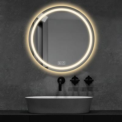 China Factory Direct Wall Touch Screen LED Anti Fog Light Lights Around Smart Bathroom Mirror With Lights for sale