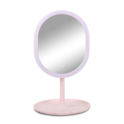 China Portable Light Desktop Rotating Makeup Mirror LED Makeup Tools Beauty Mirror Daily Makeup Desktop Cosmetic Mirror for sale