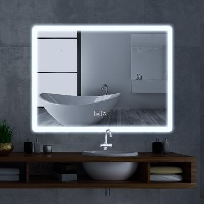 China Eclectic Smart Touch Screen Function Fog Free Illuminated LED Lighted Bathroom Vanity Mirror for sale