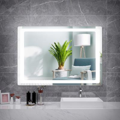 China 60 x 80cm Square Touch Screen Eclectic LED Strip Anti Fog Lights Smart Decorative Bathroom Mirrors with Lights for sale