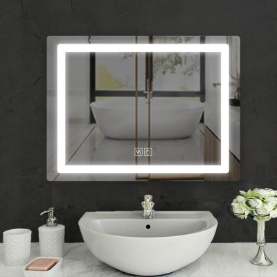 China Bright Wall Mounted Square Shape Mirror Bathroom For Hotel / Apartment for sale