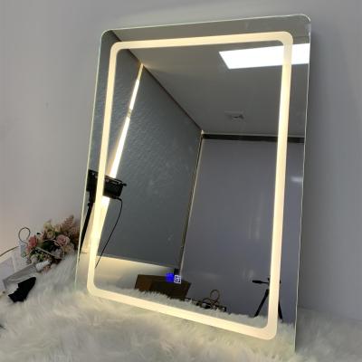 China Modern Design Light Strip Led Mirror With Smart Touch Switch For Bathroom Use for sale