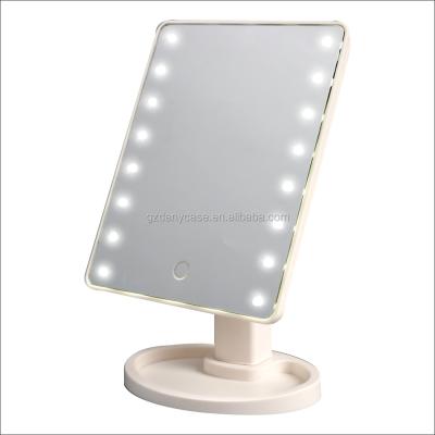 China Wholesale Desk Vanity Mirror Lighted Mirror With Led Smart Switch Makeup Mirror for sale