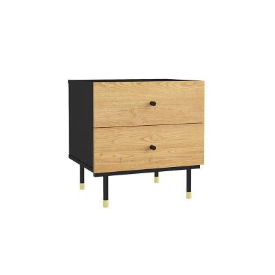 China Easy Assembly Bedroom Furniture 2-Drawer Wooden Nightstand Bedside Table for sale