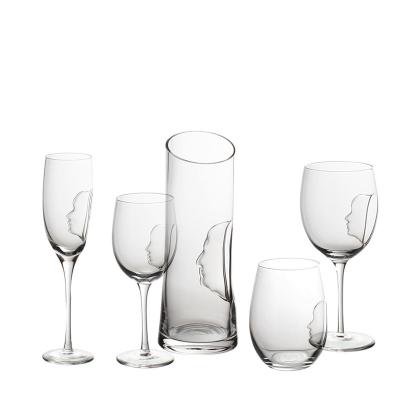 China Wholesale Japan Style Wedding Decorated Drinking Glass Set Wine Glasses for sale