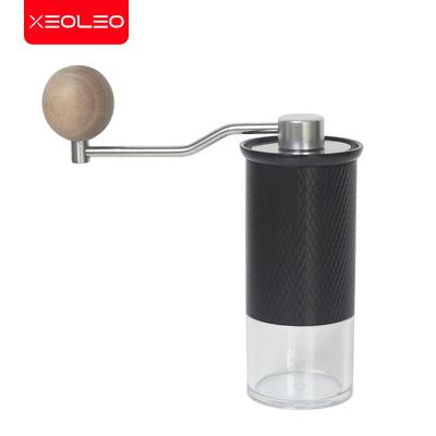 China XEOLEO Commercial Portable Aluminum Manual Coffee Miller Grinder Conical Coffee Milling Machine 57mm Espresso Maker for sale