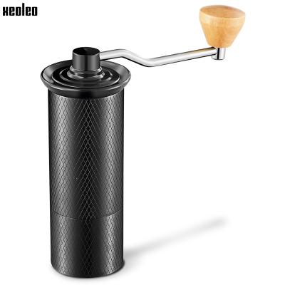 China XEOLEO 50MM Coffee Grinder Stainless Burrs Conical Coffee Bean Grinder Commercial Aluminum Steel Manual Coffee Miller for sale