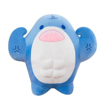 China _plush small price creative new style funny muscle shark pillow doll ABS friend sleeping Stuffed toy pillow ocean doll for sale