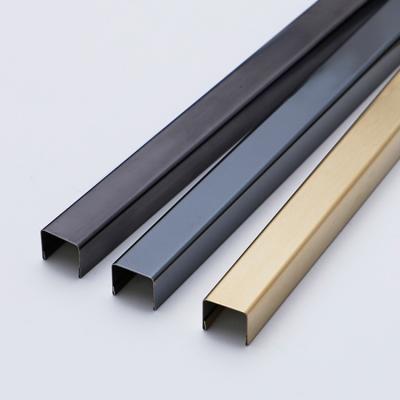 China Modern Stainless Steel Metal Strips Multiple Color Free Sample Custom Decorative Tile Trim for sale