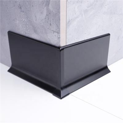 China Free Sample OEM Logo Customized Modern Black Metal Aluminum Skirting Board for sale