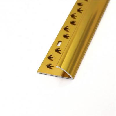 China Free Sample Modern Wholesale OEM Logo Customized Aluminum Golden Bullnose Carpet Trim for sale