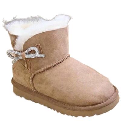 China Fashion Trend Winter Sheep Fur Snow Boots Women Short Boots Flat Bottom Leather Non-slip Leather Warm Snow Boots for sale