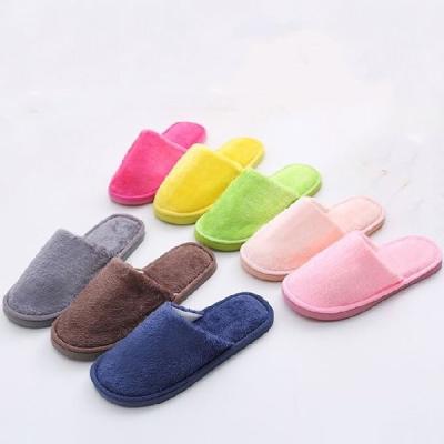 China New comfortable plush, non-slip and thick-soled hotel love home candy slippers for sale