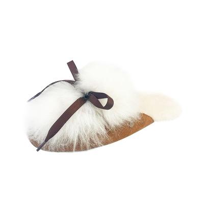 China Fashion Trend Style New Outside Half Wear Winter Autumn Women's Woolen Wrap Hair Non-slip Slippers for sale