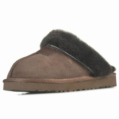 China Fashion trend new fashion trend autumn and winter woolen leather men's flat bottom cotton indoor non-slip slippers for sale