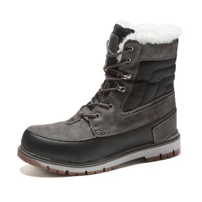 China CUSHIONING New Large Size Waterproof, Wear-resistant, Non-slip, Fleece Warm Winter Snow Lace-up Outdoor Boots For Men for sale