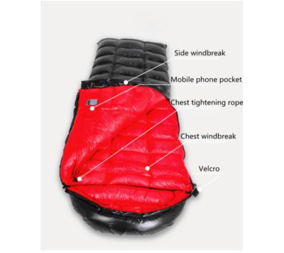 China Outdoor camping/double septum indoor couple sleeping bag goose down widened and thickened outdoor camping lunch break indoor adult down sleeping bag for sale