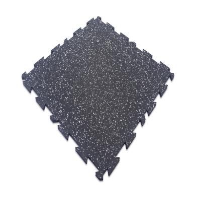 China Eco-Friendly EPDM Anti-slip Rubber Floor Laminated Interlocking Tiles Rubber Laminated Interlocking Mat Gym/Sports Equipments for sale