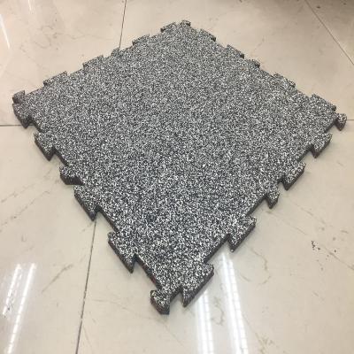 China Premium Eco-Friendly Quality EPDM&SBR High Density Rubber Tiles Laminate Gym Floor Double Layer Interlocking Rubber Tiles for sale