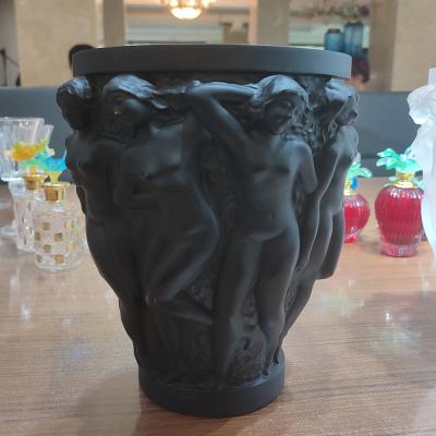 China Traditional tall colorful modern lalique glass vase for sale engraved crystal vases for wedding for sale