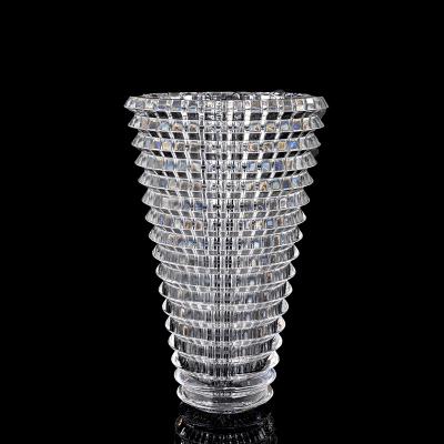 China 2021 Wholesale Luxury Clear Cylinder Crystal Glass Plant Baccarat Vases Eco-Friendly To Suit Home Decor for sale