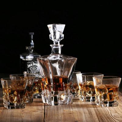 China Sustainable Amazon Hot Sale 830ml Whiskey Decanter Set With Old Fashioned Double Four for sale