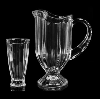 China Viable Wholesale Glass Water Jug Set With Clear Lead Free Crystal Water Highball Glass Cup for sale